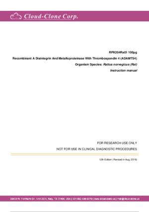 Recombinant-A-Disintegrin-And-Metalloproteinase-With-Thrombospondin-4-(ADAMTS4)-RPK204Ra01.pdf