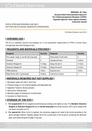 ELISA-Kit-for-5-Hydroxytryptamine-Receptor-4--HTR4--E93493Hu.pdf