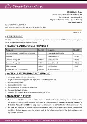 ELISA-Kit-for-Iduronate-2-Sulfatase-(IDS)-SEH833Hu.pdf