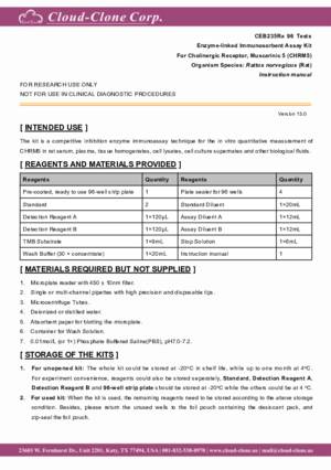 ELISA-Kit-for-Cholinergic-Receptor--Muscarinic-5-(CHRM5)-CEB235Ra.pdf