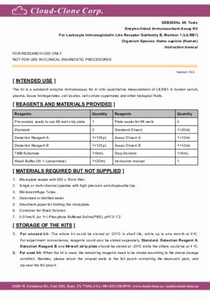 ELISA-Kit-for-Leukocyte-Immunoglobulin-Like-Receptor-Subfamily-B--Member-1-(LILRB1)-SEB395Hu.pdf