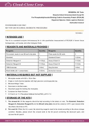 ELISA-Kit-for-Phosphatidylinositol-Binding-Clathrin-Assembly-Protein-(PICALM)-SEG095Hu.pdf