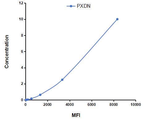 Multiplex Assay Kit for Peroxidasin Homolog (PXDN) ,etc. by CBA (Cytometric Bead Array)